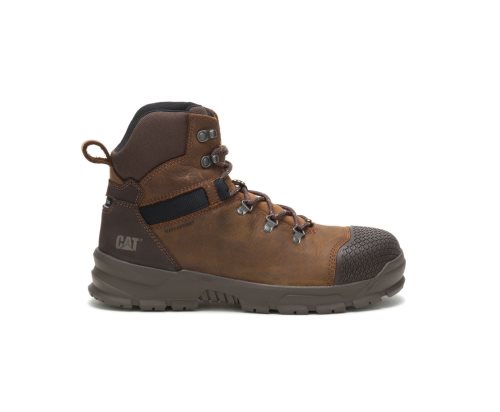 Men's Caterpillar CAT Accomplice X Waterproof Steel Toe Work Boots Brown | CAT-128FX