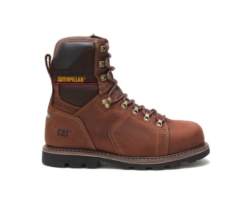 Men's Caterpillar CAT Alaska 2.0 8" Waterproof Thinsulate™ Steel Toe Work Boots Copper | CAT-271ED