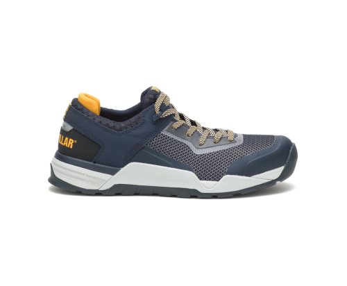 Men's Caterpillar CAT Bolt Alloy Toe Sneakers Navy / Yellow | CAT-093RS