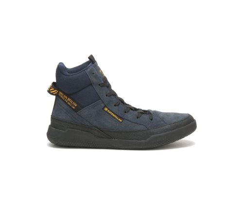 Men's Caterpillar CAT CODE Hex Hi Utility Sneakers Navy | CAT-724CM