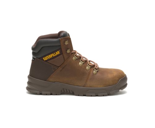 Men's Caterpillar CAT Charge Waterproof Alloy Toe Work Boots Brown | CAT-027EC