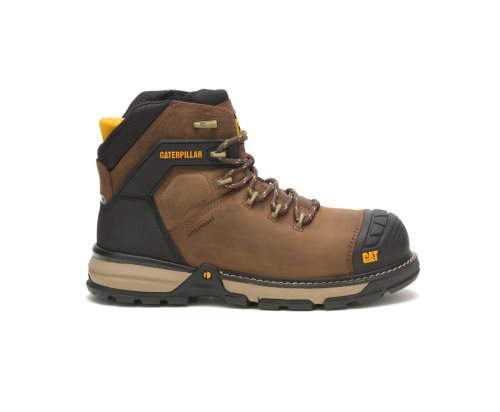 Men's Caterpillar CAT Excavator Superlite Waterproof Thinsulate™ Nano Toe Work Boots Dark Brown | CAT-418CQ