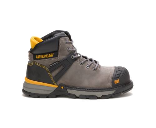 Men's Caterpillar CAT Excavator Superlite Waterproof Carbon Composite Toe Work Boots Blue / Grey | CAT-801KO