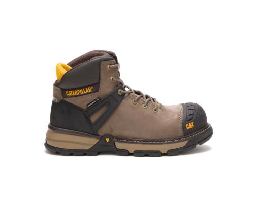 Men's Caterpillar CAT Excavator Superlite Waterproof Carbon Composite Toe Work Boots Brown / Black | CAT-802KO