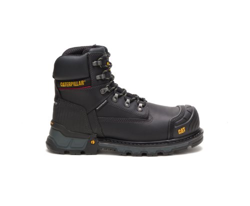 Men's Caterpillar CAT Excavator XL 6" Waterproof Composite Toe Work Boots Black | CAT-410MF