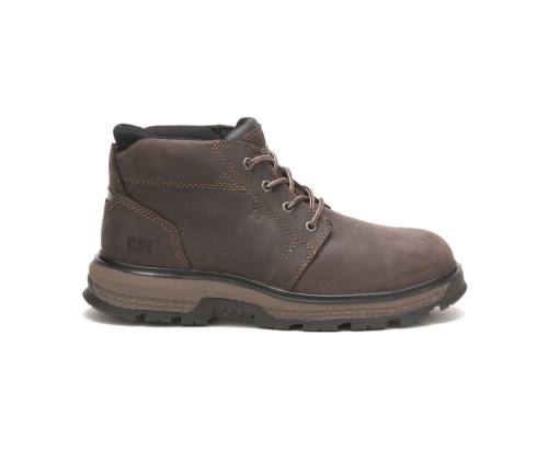 Men's Caterpillar CAT Exposition 4.5" Alloy Toe Static Dissipative Work Boots Coffee | CAT-790KO