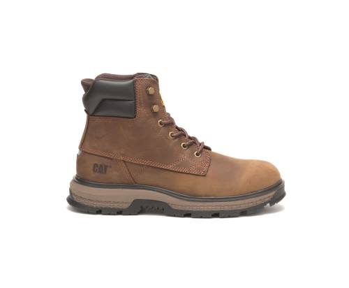 Men's Caterpillar CAT Exposition 6" Work Boots Brown | CAT-796KO