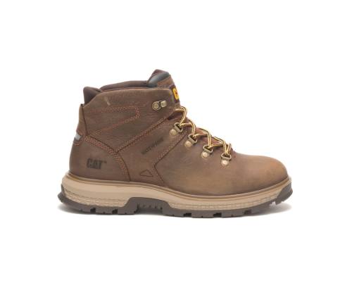 Men's Caterpillar CAT Exposition Hiker Waterproof Work Boots Brown | CAT-789KO