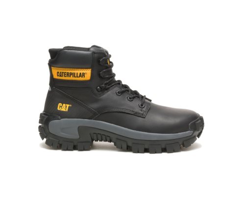 Men's Caterpillar CAT Invader Hi Steel Toe Work Boots Black | CAT-856QU