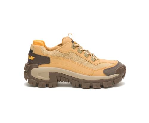 Men's Caterpillar CAT Invader Steel Toe Work Shoes Brown / Yellow | CAT-807KO