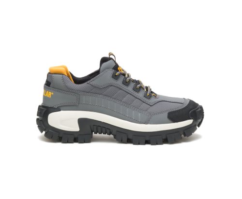 Men's Caterpillar CAT Invader Steel Toe Work Shoes Grey | CAT-851GD