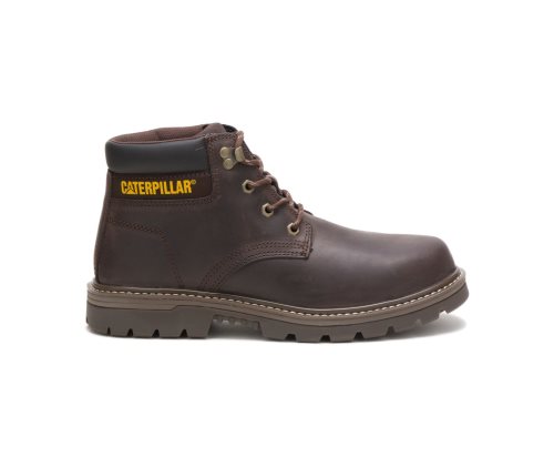 Men's Caterpillar CAT Outbase Steel Toe Work Boots Coffee | CAT-237JB