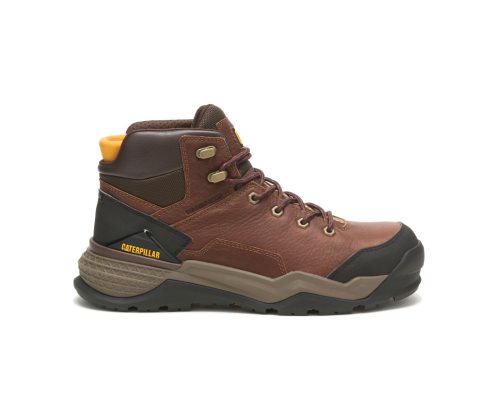 Men's Caterpillar CAT Provoke Mid Waterproof Alloy Toe Work Boots Copper | CAT-230UP