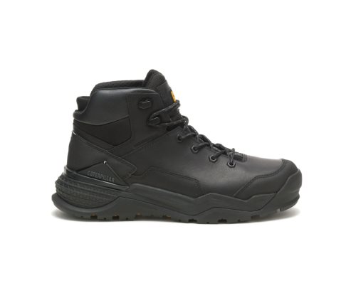 Men's Caterpillar CAT Provoke Mid Waterproof Work Boots Black | CAT-827WF