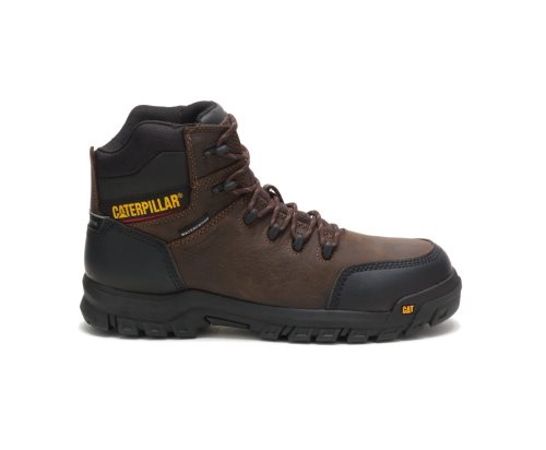 Men's Caterpillar CAT Resorption Waterproof Composite Toe Work Boots Brown | CAT-621JO