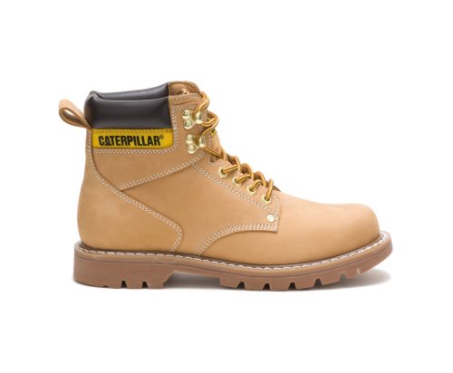 Men's Caterpillar CAT Second Shift Work Boots Brown | CAT-746IQ