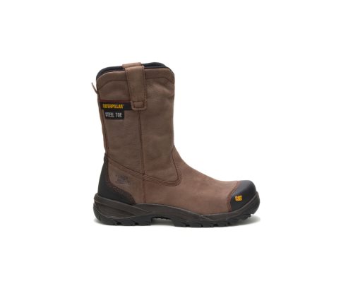 Men's Caterpillar CAT Spur Steel Toe Work Boots Brown | CAT-342KM