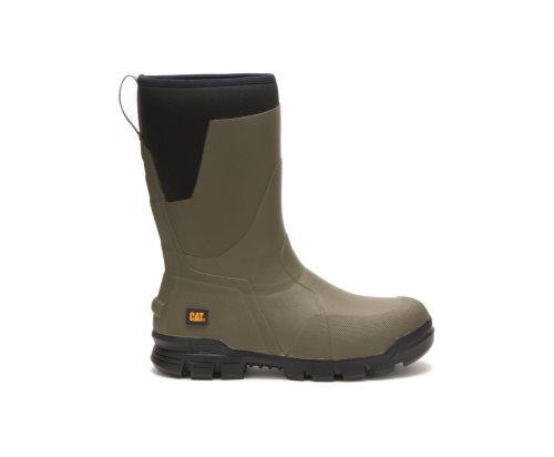 Men's Caterpillar CAT Stormers 11" Boot Rubber Boots Olive | CAT-139UE