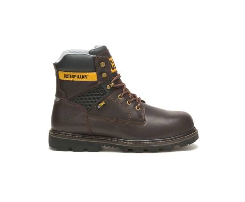 Men's Caterpillar CAT Structure Cool Composite Toe Work Boots Dark Brown | CAT-787KO