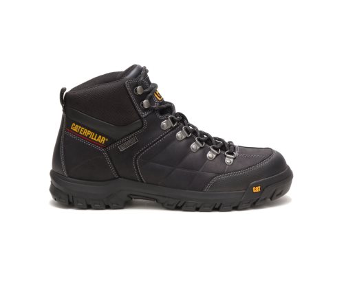 Men's Caterpillar CAT Threshold Waterproof Work Boots Black | CAT-428TU