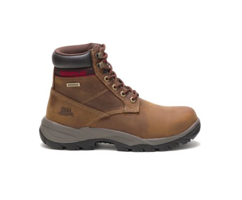 Women's Caterpillar CAT Dryverse 6" Waterproof Work Boots Dark Beige | CAT-290TY