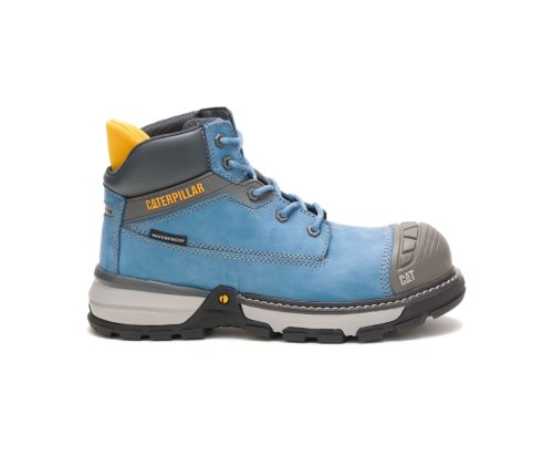 Women's Caterpillar CAT Excavator Superlite Waterproof Nano Toe Work Boots Blue | CAT-092FB