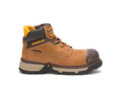 Women's Caterpillar CAT Excavator Superlite Waterproof Nano Toe Work Boots Brown | CAT-459UL