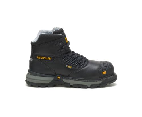 Women's Caterpillar CAT Excavator Superlite Cool Carbon Composite Toe Work Boots Black | CAT-741KO