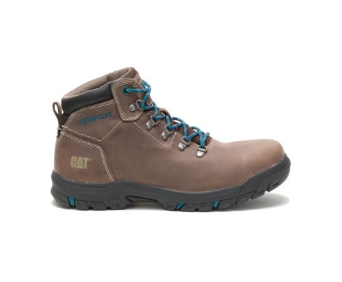 Women's Caterpillar CAT Mae Steel Toe Waterproof Work Boots Brown | CAT-691JX