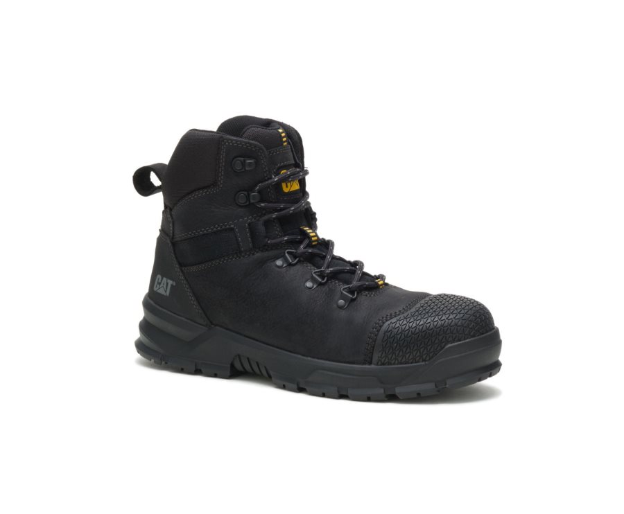 Men's Caterpillar CAT Accomplice X Waterproof Steel Toe Work Boots Black | CAT-107KB