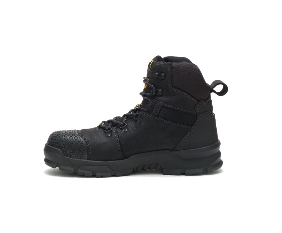 Men's Caterpillar CAT Accomplice X Waterproof Steel Toe Work Boots Black | CAT-107KB