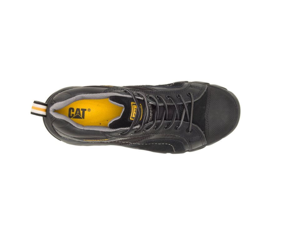 Men's Caterpillar CAT Argon Composite Toe Work Shoes Black | CAT-974HS