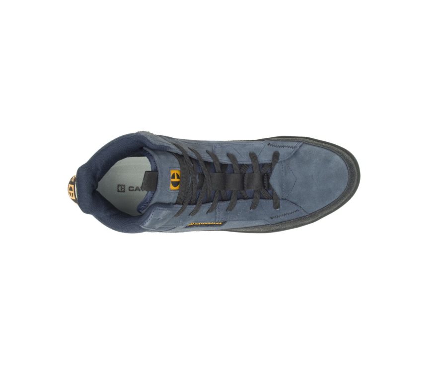 Men's Caterpillar CAT CODE Hex Hi Utility Sneakers Navy | CAT-724CM