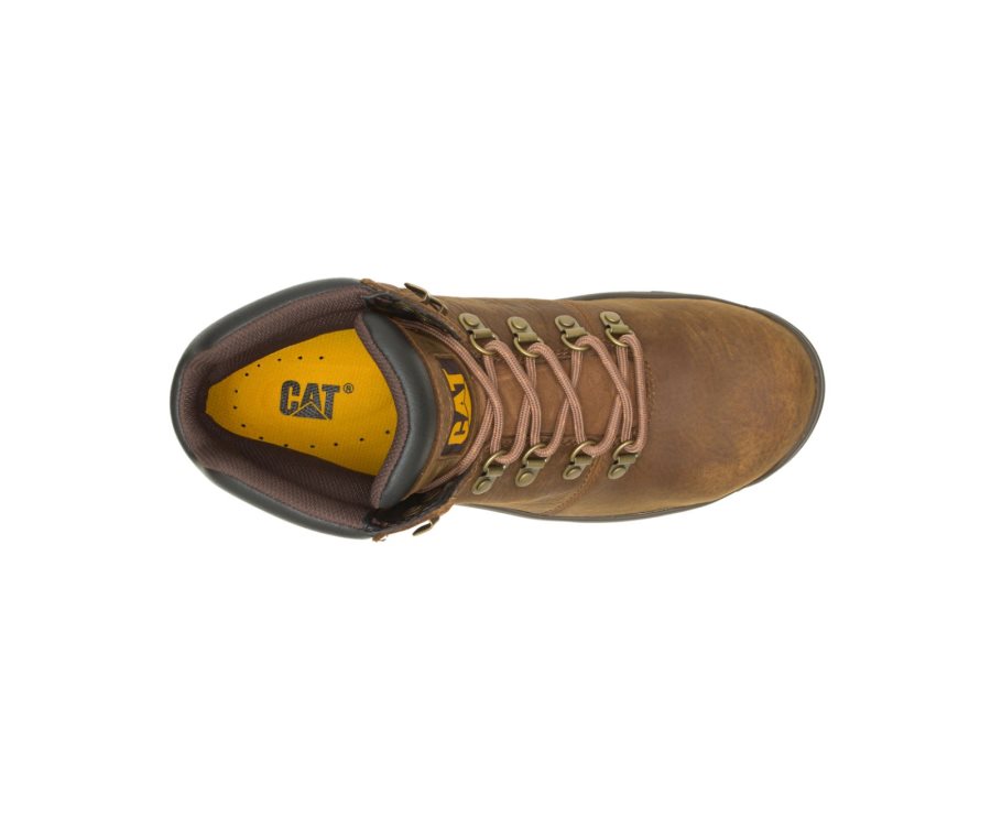 Men's Caterpillar CAT Charge Waterproof Alloy Toe Work Boots Brown | CAT-027EC