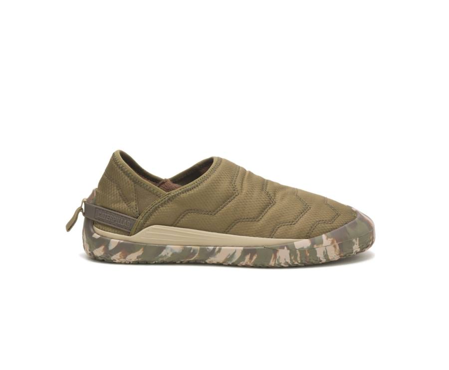 Men\'s Caterpillar CAT Crossover Slip On Casual Shoes Dark Olive | CAT-829KO