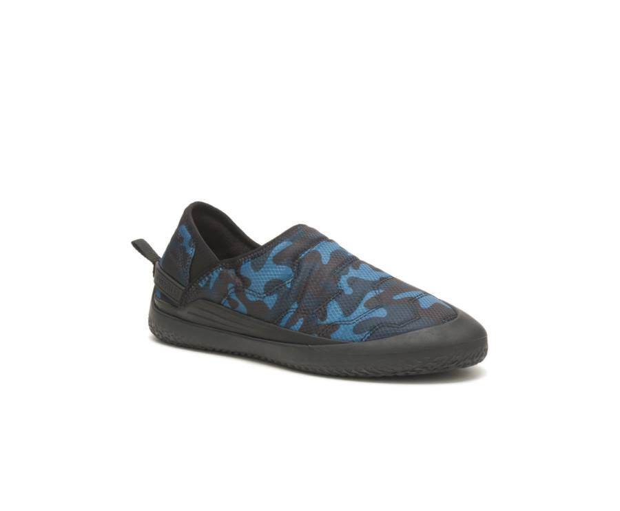 Men's Caterpillar CAT Crossover Slip On Casual Shoes Blue Camo | CAT-838KO