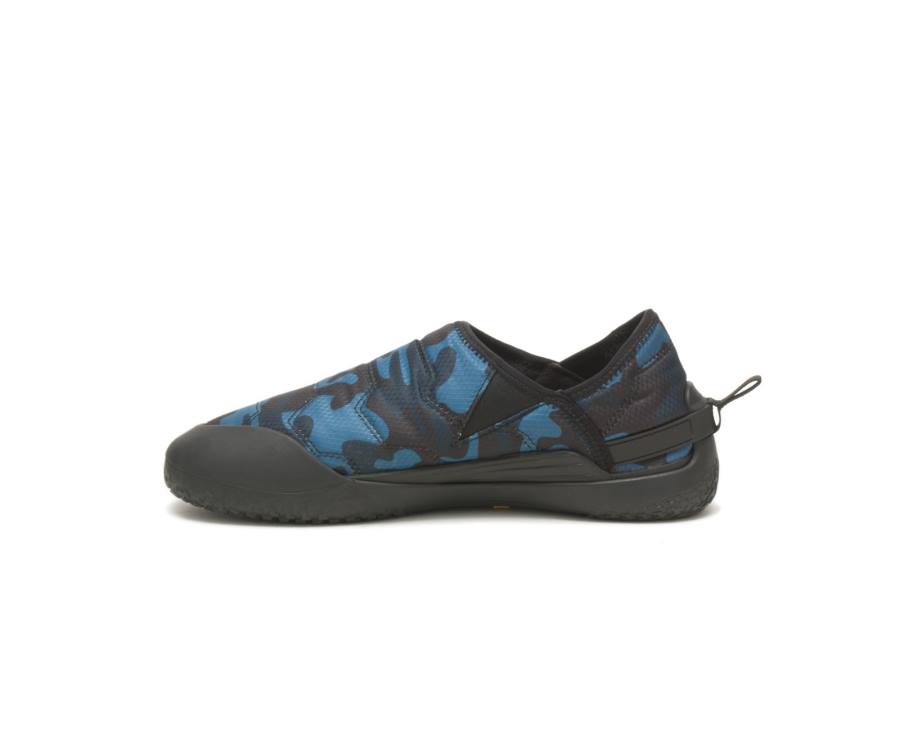 Men's Caterpillar CAT Crossover Slip On Casual Shoes Blue Camo | CAT-838KO