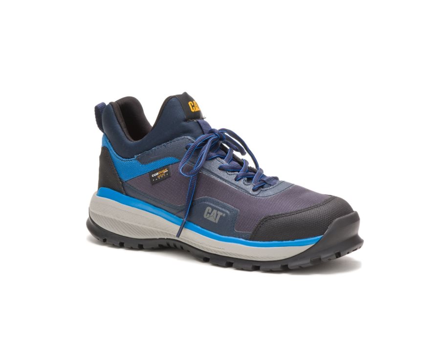 Men's Caterpillar CAT Engage Alloy Toe Sneakers Blue | CAT-023BS