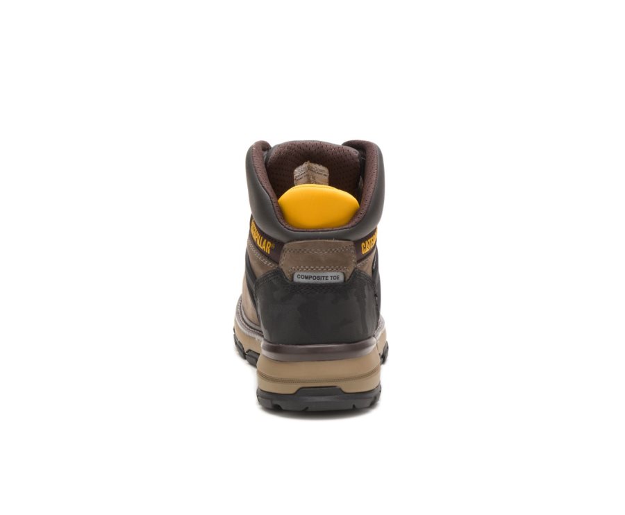 Men's Caterpillar CAT Excavator Superlite Waterproof Nano Toe Work Boots Brown / Black | CAT-089VD