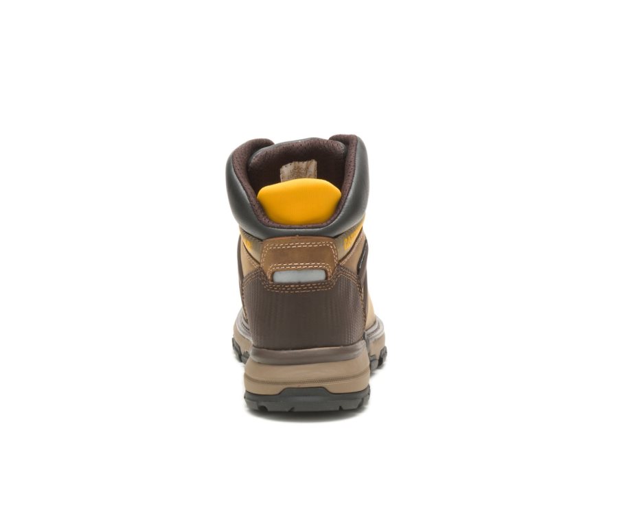 Men's Caterpillar CAT Excavator Superlite Waterproof Soft Toe Work Boots Dark Beige | CAT-183YL