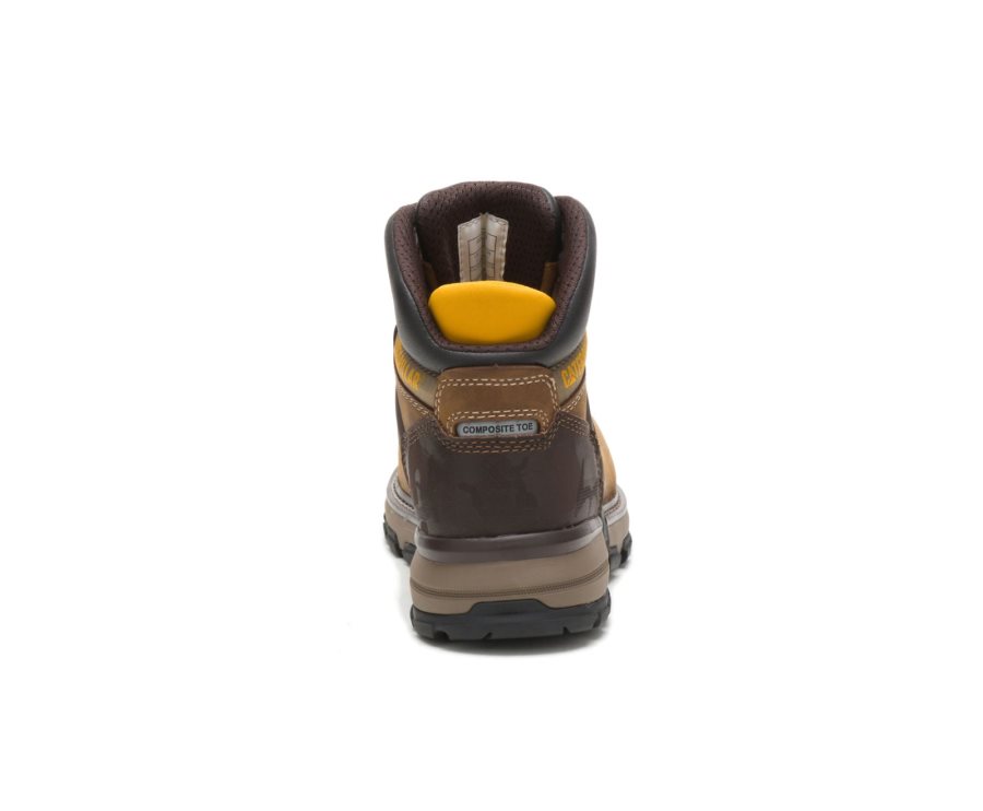 Men's Caterpillar CAT Excavator Superlite Waterproof Nano Toe Work Boots Dark Biege | CAT-690AM