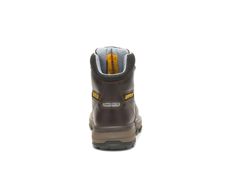 Men's Caterpillar CAT Excavator Superlite Cool Carbon Composite Toe Work Boots Dark Brown | CAT-784KO