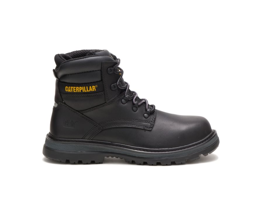 Men\'s Caterpillar CAT Fairbanks Steel Toe Work Boots Black | CAT-159YB