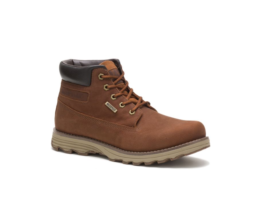 Men's Caterpillar CAT Founder Thinsulate™ Waterproof Boots Brown | CAT-267SO