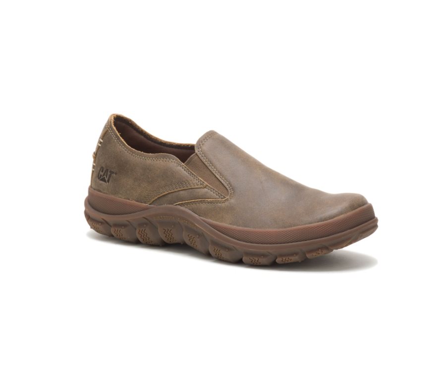 Men's Caterpillar CAT Fused Slip On Shoe Sneakers Brown Green | CAT-873MY