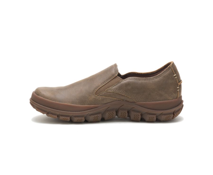 Men's Caterpillar CAT Fused Slip On Shoe Sneakers Brown Green | CAT-873MY