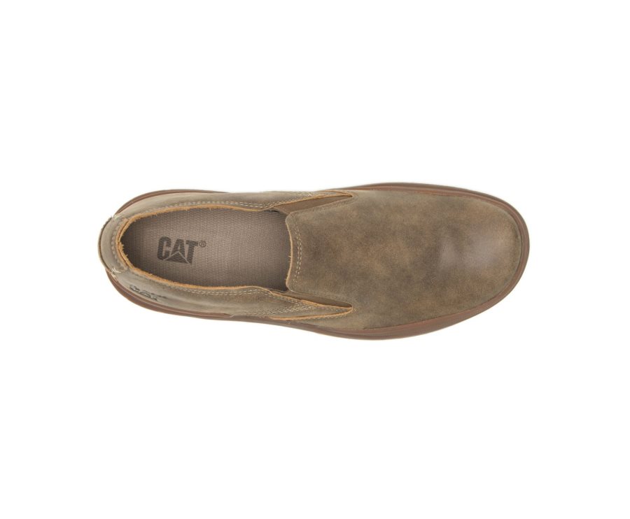 Men's Caterpillar CAT Fused Slip On Shoe Sneakers Brown Green | CAT-873MY