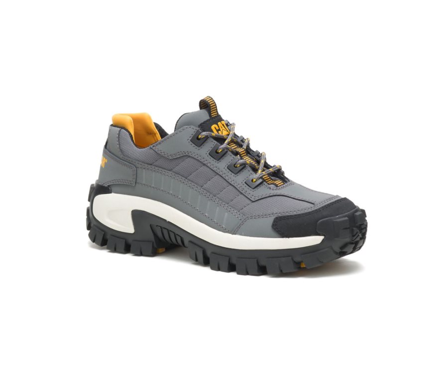 Men's Caterpillar CAT Invader Steel Toe Work Shoes Grey | CAT-851GD