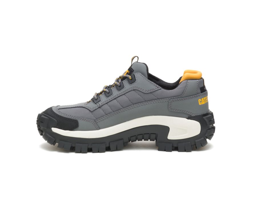 Men's Caterpillar CAT Invader Steel Toe Work Shoes Grey | CAT-851GD