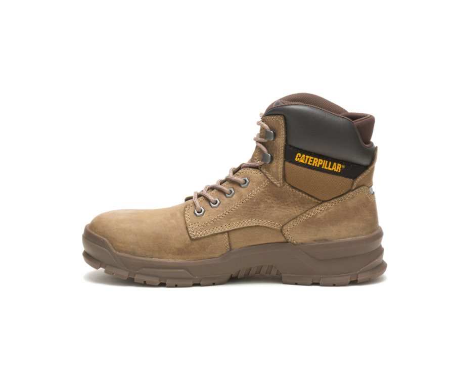 Men's Caterpillar CAT Mobilize Alloy Toe Work Boots Brown | CAT-579LR